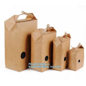 Food Grade Packaging Biodegradable Kraft Paper Rice Paper Bag,1kg 5kg food grade