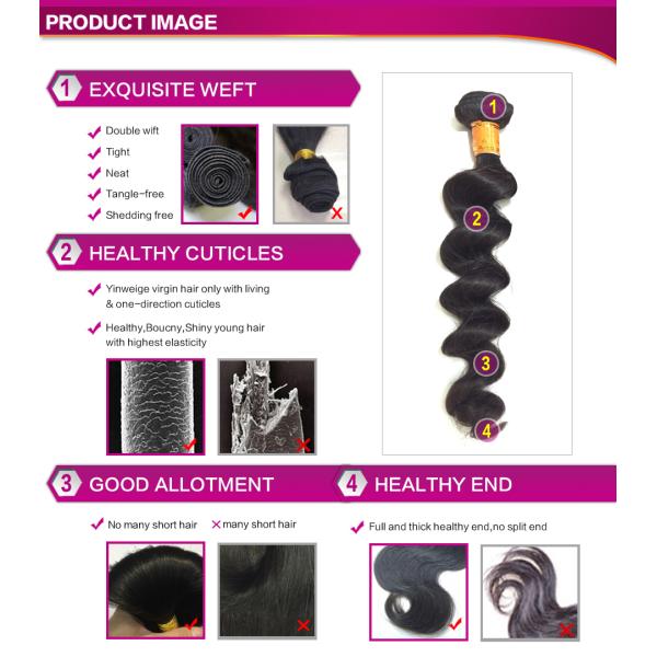 Top Quality Unprocessed 100% Brazilian Human Hair Wefts Premium Quality Bouncy Virgin Hair Loose Wave With Closure