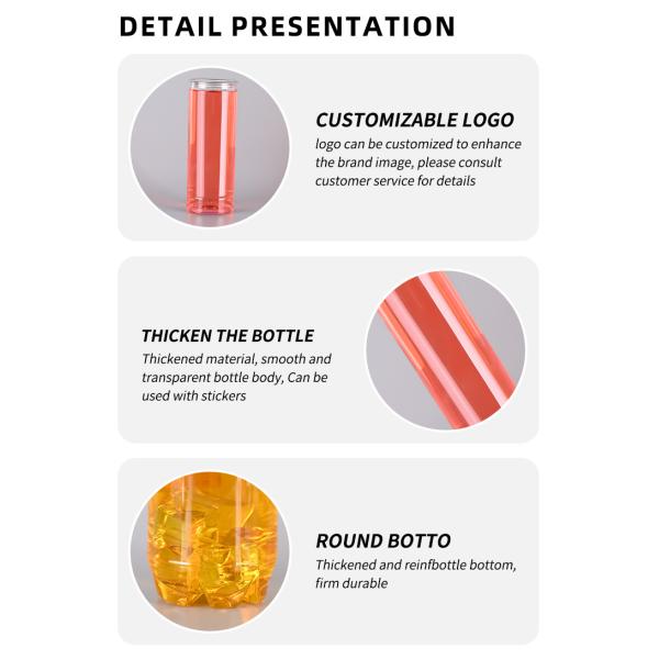 OEM Clear Drink Cans Soda Can With Logo Screen Printed Plastic Can Drinking Bottle With Lids