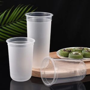 Quality Frosted Takeaway Disposable Plastic Cups Custom Cold Cups for sale