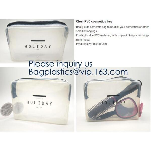 Clear Toiletry Bag - Compression Packing Cube - PVC Cosmetic Bag - Transparent Makeup Bag - See Through Plastic Clear Ba
