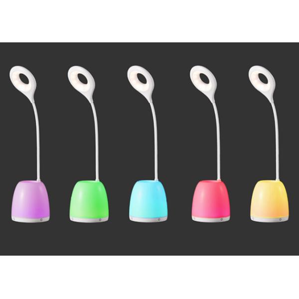 Gooseneck Led Adjustable Desk Lamp Battery Powered With Colorful Pen Holder