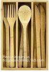 12-Piece Reusable Bamboo Flatware Set with Portable Storage Case,Chopping Board