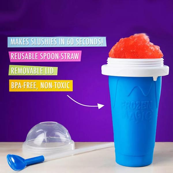 Outdoor Silicone Ice Cream Container Smoothie Cup Customized With Lid