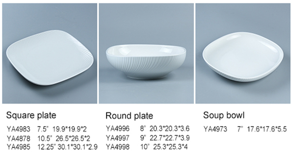 CIQ Approved Odorless Western Square Plain White Dinner Set