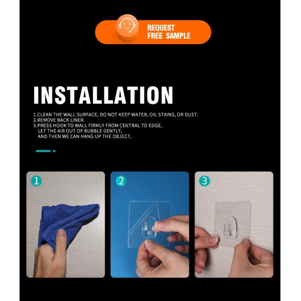 WGO Double Sided Adhesive Hook Wall Hook Hanger For Coats Hats Towels Keys Clothes Door Hanging Home Decor