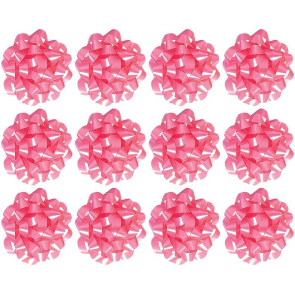 Velvet Flocked Red Curly Ribbon Bow 6 Inch Diameter Big Size Star