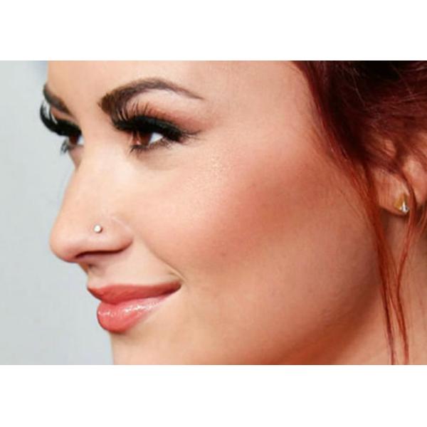 ODM 18k Rose Gold Nose Ring , Nose Piercing Pin With 1.5-2.5mm Natural Diamond