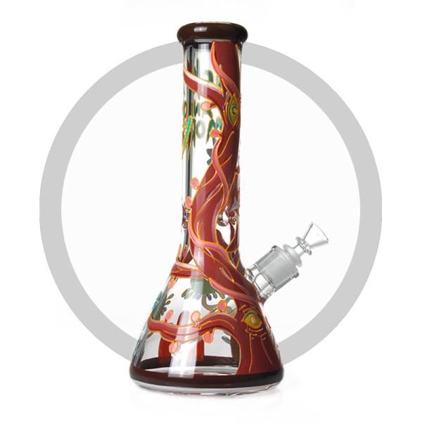 Beaker Bong Rick And Morty Art 7mm Heady Glass Smoking Pipe With Ice Catcher