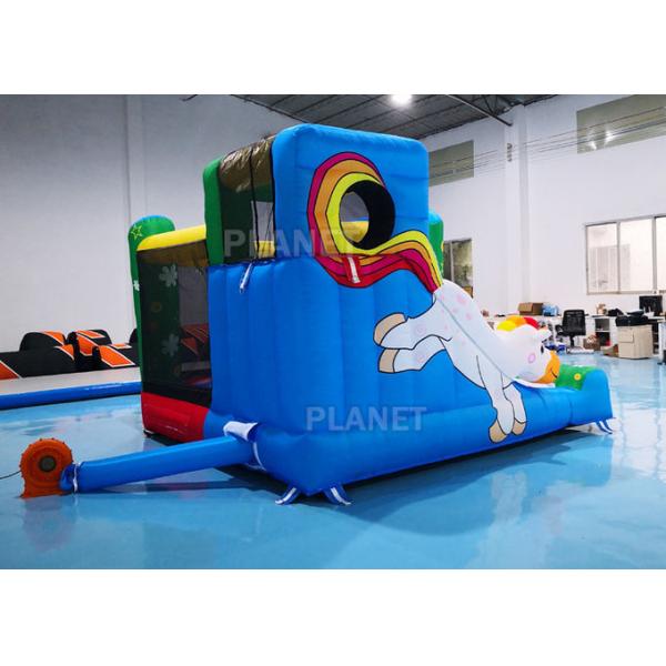 3.55*3.3*2.5m Inflatable Sports Games / Inflatable Unicorn Bouncer With Slide