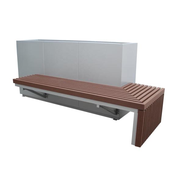 Custom Commercial Large Planters With Bench For Outdoor Garden Patio