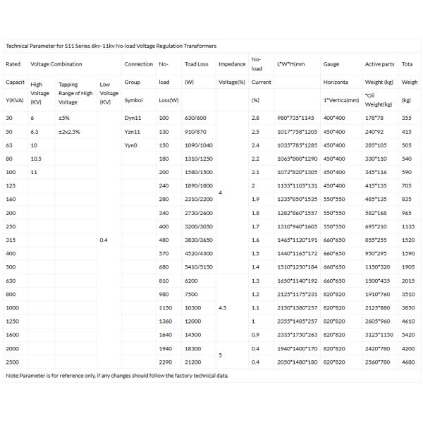 oil immersed type transformer