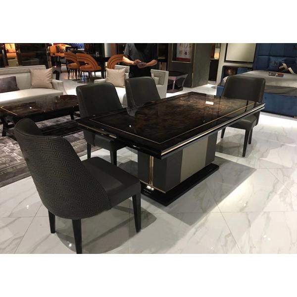 Home Furniture Luxury Design Dining Table Burl Veneer Tabletop