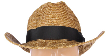 Western Style Paper Straw Cowboy Hat