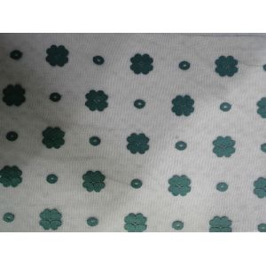 Recycled AZO Free Women Dress Green Embroidered Lace Fabric