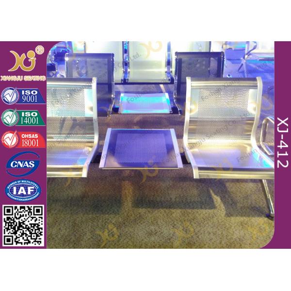PU Leather Aluminum Alloy Armrest Waiting Area Chairs For Railway Station