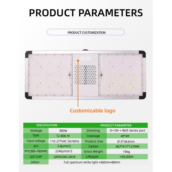 Dimmable Top LED Grow Lights Full Spectrum 800 Watt LED Grow Light