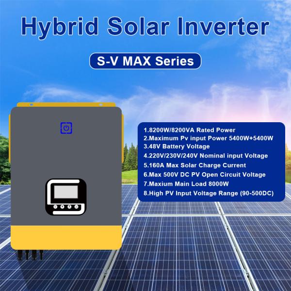 8KW Single Phase Solar Inverter 8000W 8Kva Dual MPPT Hybrid Inverter Pure Sine Wave