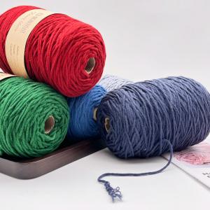 China 8ply 100g/400g/600g 100 Wool Acrylic Cone Tufting Gun Rug Yarn Bulk Crochet Fancy Threads Yarn on sale