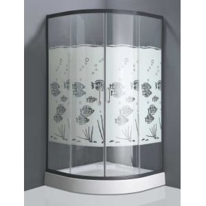 Quality Gold fish design toughened glass shower enclosure frameless shower cubicle for sale