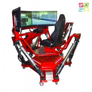 Quality 3 Screen Dynamic Car Driving Simulator Machine 6 DOF Linkable for sale