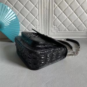 Authentic Crocodile Skin Women Flap Purse Genuine Alligator Leather Lady Chain