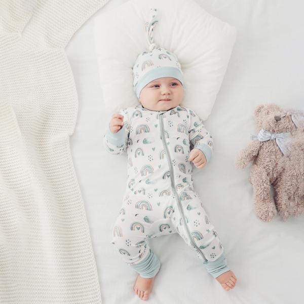 In Stock 2023 Bamboo Viscose Baby Sleep Rompers Organic Bamboo Baby Romper Newborn Reverse Zipper Jumpsuit Toddler Zip B