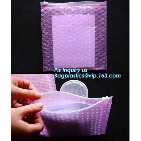 reusable air bubble stationery packaging bags envelope shock proof bag with slider zip lock for fragile articles, zip