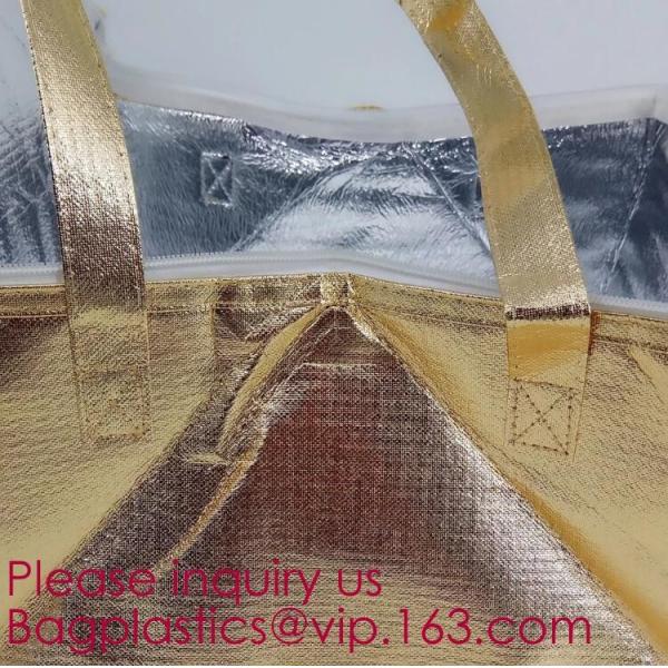 Foldable Lunch Insulated Cooler Bag Heated Food Delivery Bag Thermal Pizza Delivery Cooler Bag