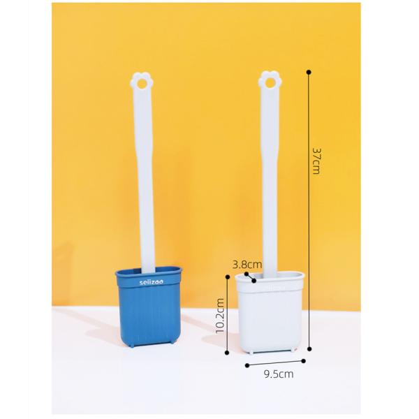 OEM ODM Silicone Bristle Toilet Brush And Holder Set Home Bathroom Accessories