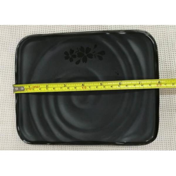 Japanese-style Rectangular Sushi Plate Black Melamine Dinnerware Weight 264g