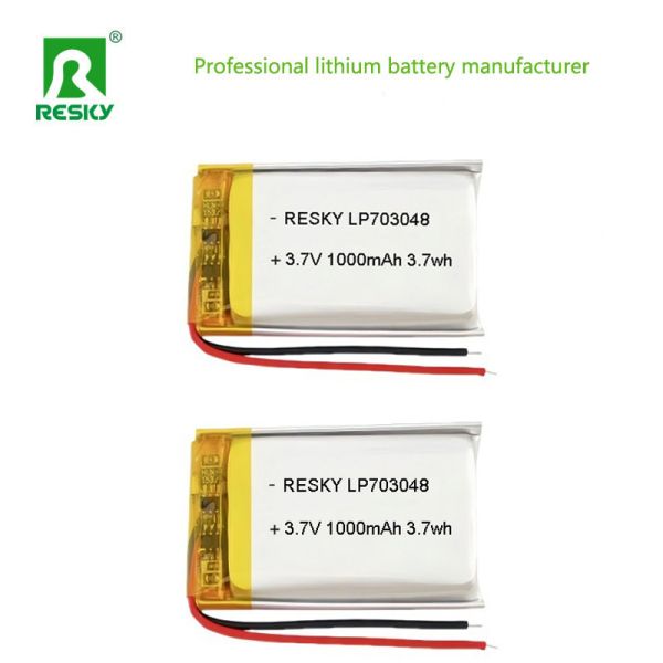 Power Lipo Battery RESKY LP703048 3.7v 1000mAh 3.7Wh Rechargeable Lithium Polymer Batteries