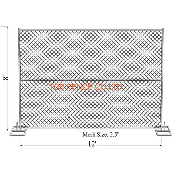 Corrosion Resistant Temporary Construction Fence Panels 6'X10' Chain Mesh 2¼"50mm