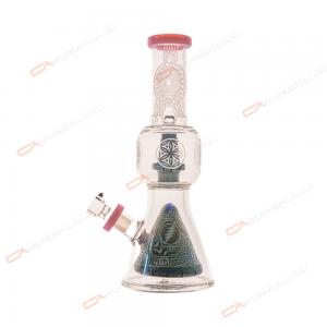 China 12 Inches Smoking Glass Bong Inner Perc Stone Like Texture Glass Bong on sale