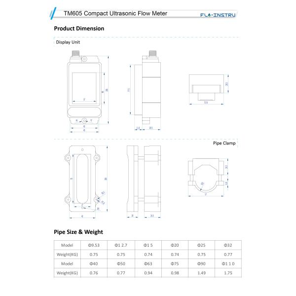 TM605 Clip On Ultrasonic Flow Meter For Accurate Flow Monitoring