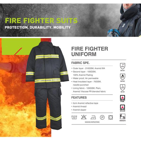 Fire Fighting Garment ESA Protective Firefighters Uniforms Fire Repellent Clothing