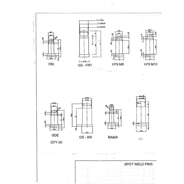 Positioning / Welding Ceramic Pins for Automobile Industry M6 M8 M10 Weld Pins