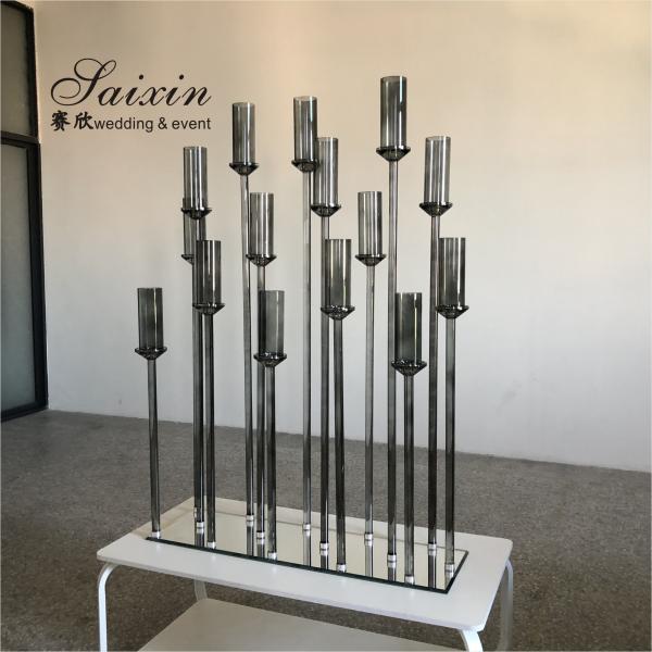 Clear Glass Pillar Candle Holders Wedding Table Center Pieces 115CM