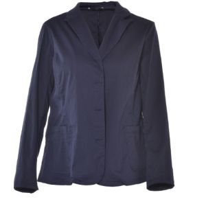 Quality Nice Shape Navy Ladies Formal Blazers , Plus Size Formal Jackets With Buttons In Sleeve for sale