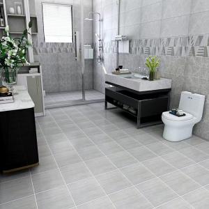 China Grey Wooden Look Rustic Kitchen Porcelain Floor Tile Waterproof Bathroom on sale