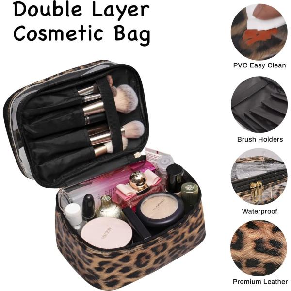 Waterproof Double Layer Cosmetic Bag Travel Makeup Bag For Women Cosmetics Cases