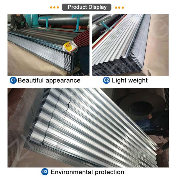 0.25mm-0.45mm Thick Galvanized Roof Sheet 16 Feet Long Grade DX51D for Manufacturing and Durability
