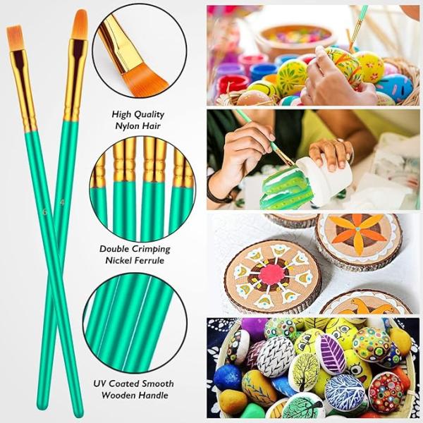 Customized Logo Green Art Brushes Set For Acrylic Oil Watercolor Painting
