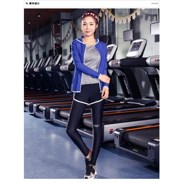 CPG Global Women 2017 Spring Summer Quick Dry 2 Pieces Set Sports Jacket with Fake-Two Pieces Yoga Pant T1001+J01+J02