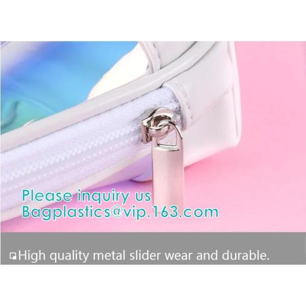 HOLOGRAPHIC MAKEUP BAG, PU TPU MATERIAL MAKEUP travel wash bag waterproof makeup bag cosmetic bags, ECO FIRENDLY PACKAGE