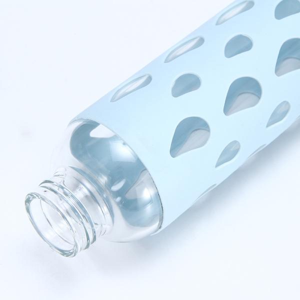 Personlized Single Wall Glass Drinking Bottles Silicone Sleeve 300ml