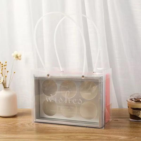 CMYK PMS Recycled Paper Gift Box 6 Compartment Cupcake Container