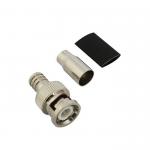 BNC Male Crimp On with Rubber Short Boot RG59U CCTV Coaxial Connector Zinc Alloy