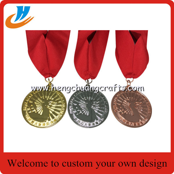 Relief metal medal with raised horse, personalized embossed metal medals