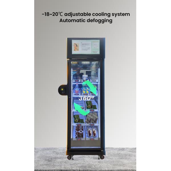 Smart Fridge Ice Cream Vending Machine -22℃ Freezer With Touch Screen Card Reader
